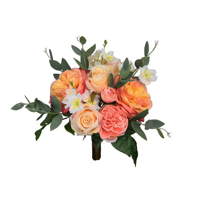 Artistic flower and leaf bouquet