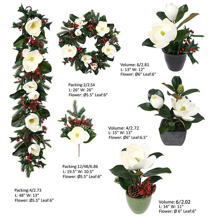 Artificial magnolia flowers